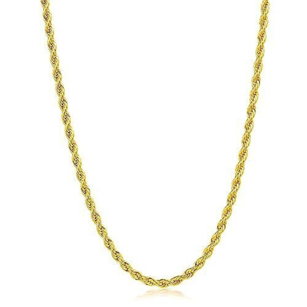 6805 18K Gold Plated Necklace , 4mm Chain Necklace, 18K Gold Plated